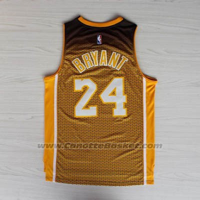 Maglia Risuonare Moda Los Angeles Lakers Kobe Bryant #24 Giallo